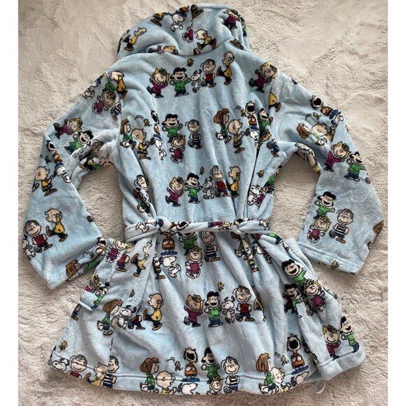 Peanuts Snoopy Charlie Brown Whole Gang Robe Belt Pockets Soft Women’s Sz L / XL - Picture 12 of 14